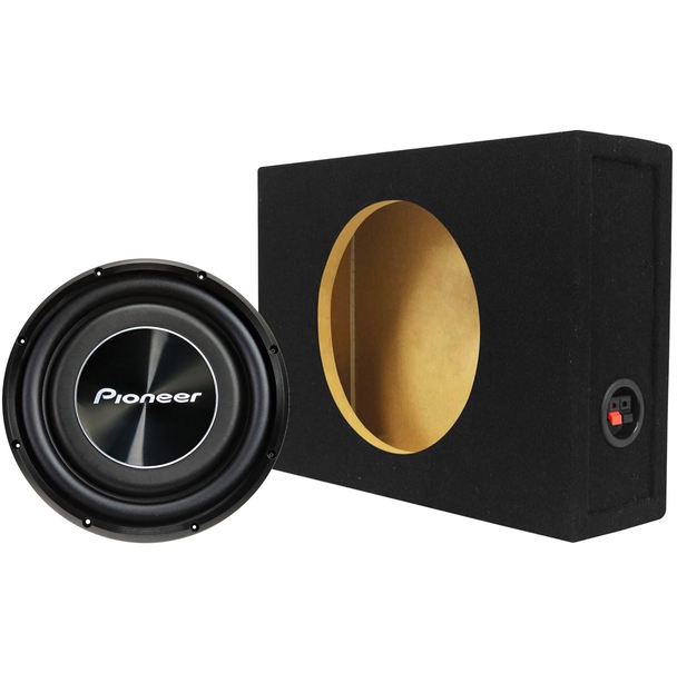 Pioneer TS-A3000LS4 Package | 12 Inch 1500W SVC 4 Ohm Shallow Slim Subwoofer & QPower Sealed Box