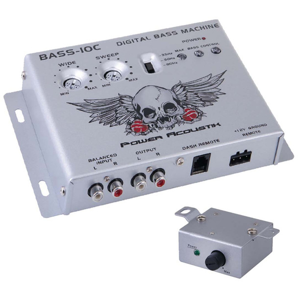 Power Acoustik BASS-10C | Digital Bass Processor Line Driver w/ Remote Bass Knob