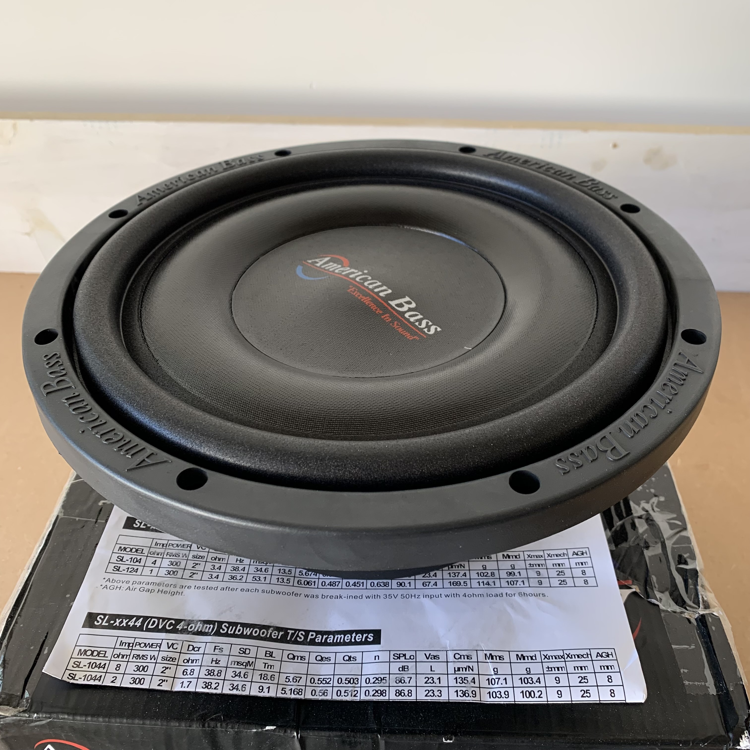 AMERICAN BASS SL104 10 INCH SHALLOW CAR AUDIO SUBWOOFER