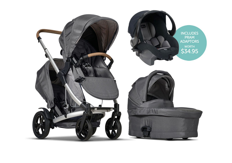 double pram that turns into single