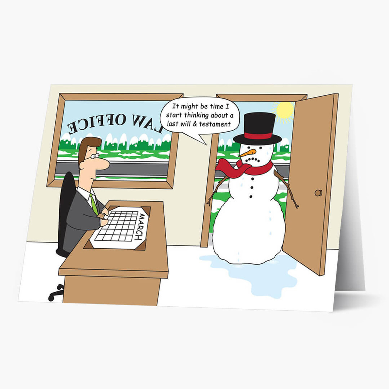 Law Office Snowman Christmas Card