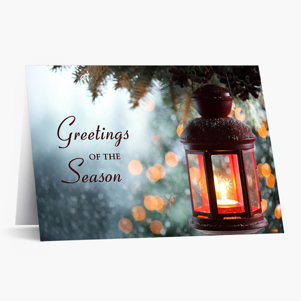 Soft Lantern Greetings Christmas Card