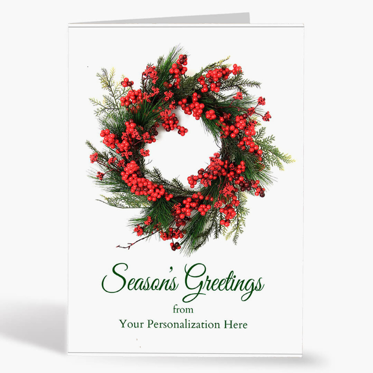 Beautiful Berry Wreath Christmas Card
