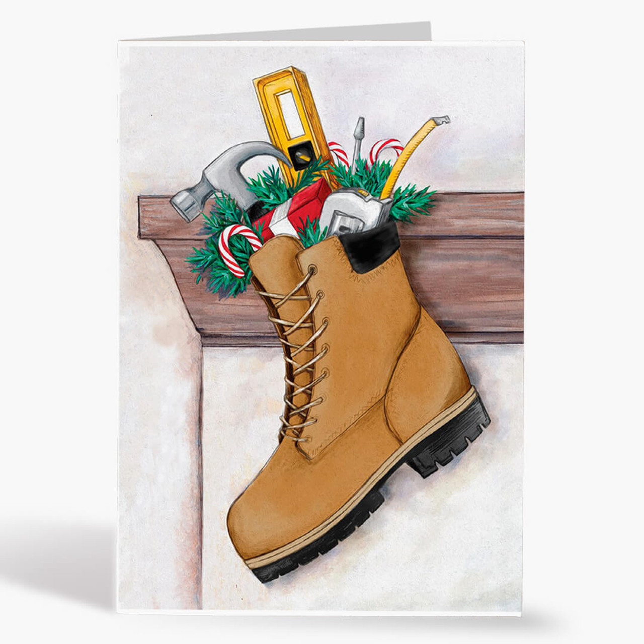 Builder's Stocking Christmas Card