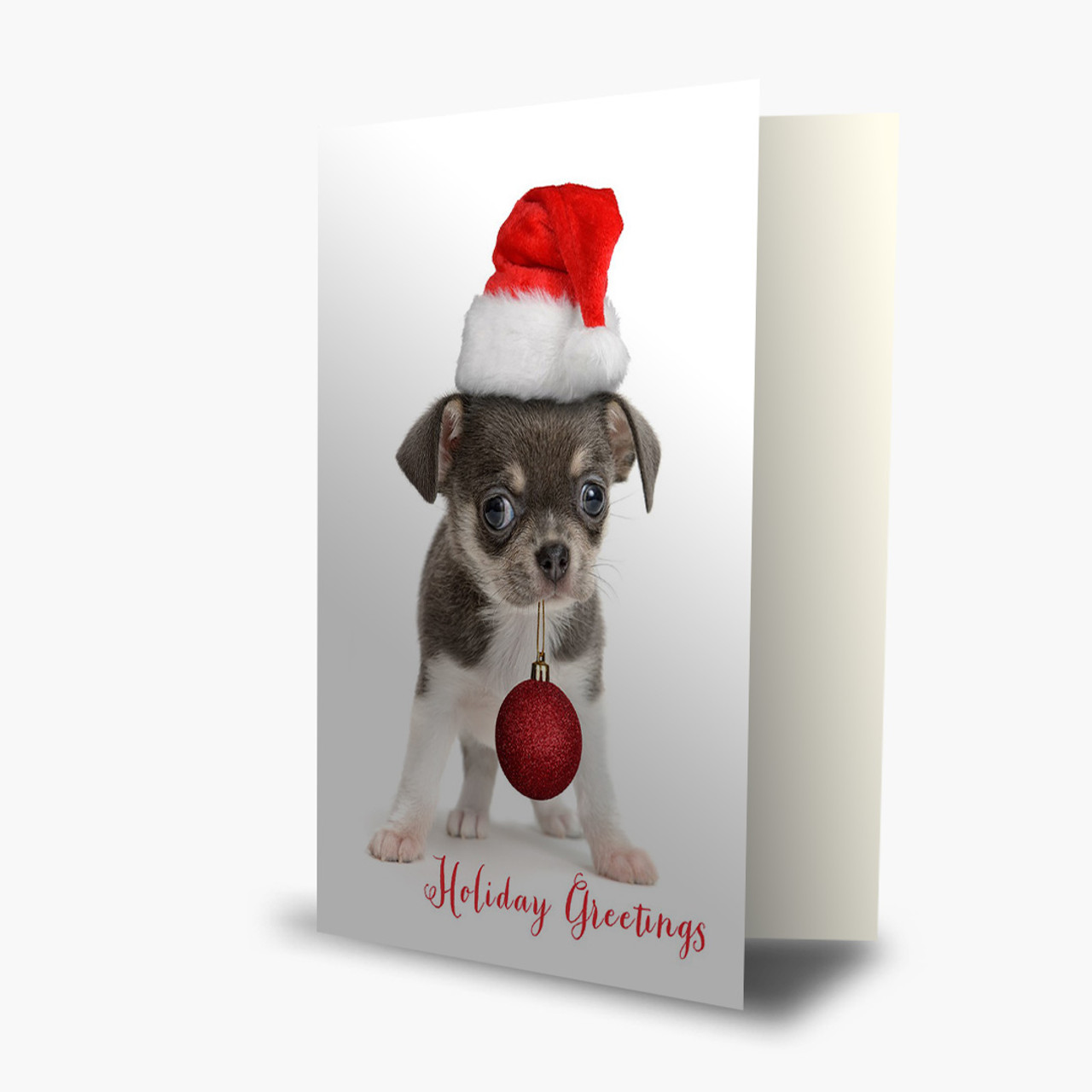 Puppy Greetings Christmas Card