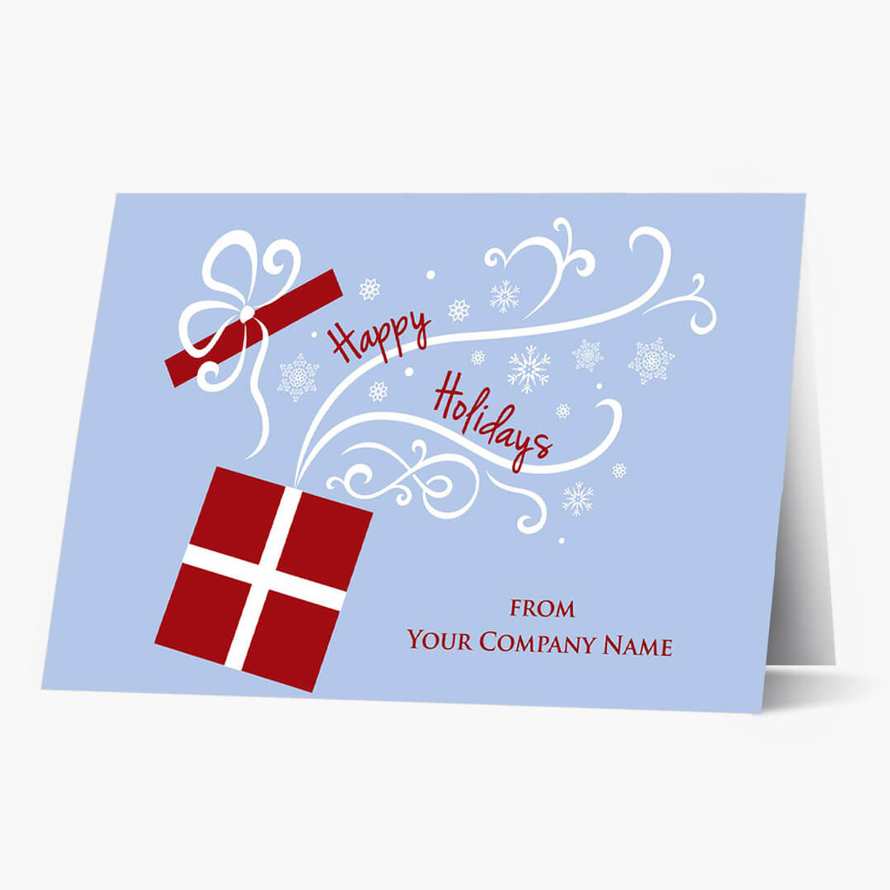 5 x 7 Holiday Greeting Cards w/ Imprinted Envelopes - Red Holiday