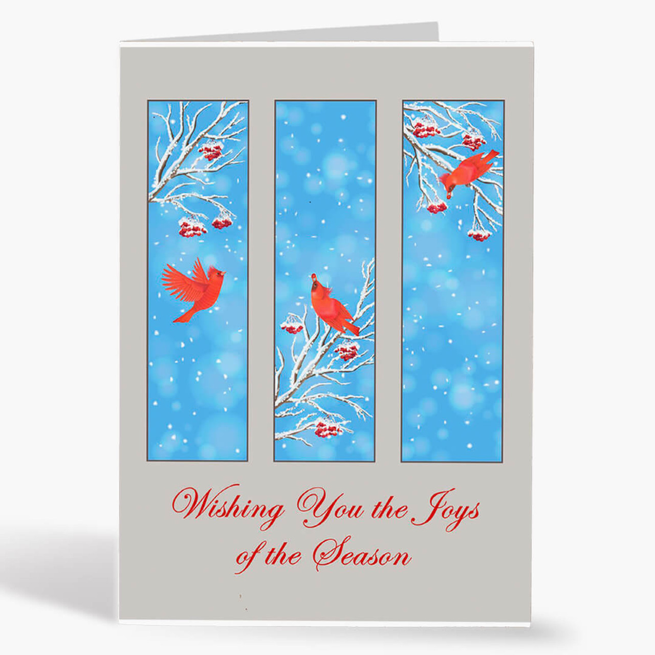 Cardinal Triptych Christmas Card