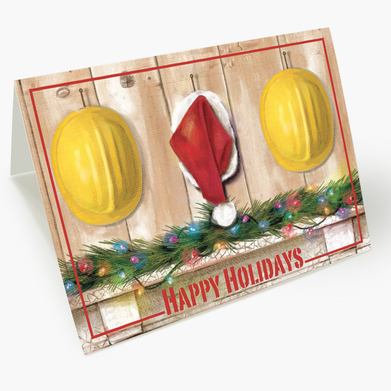 Construction Hats Christmas Card