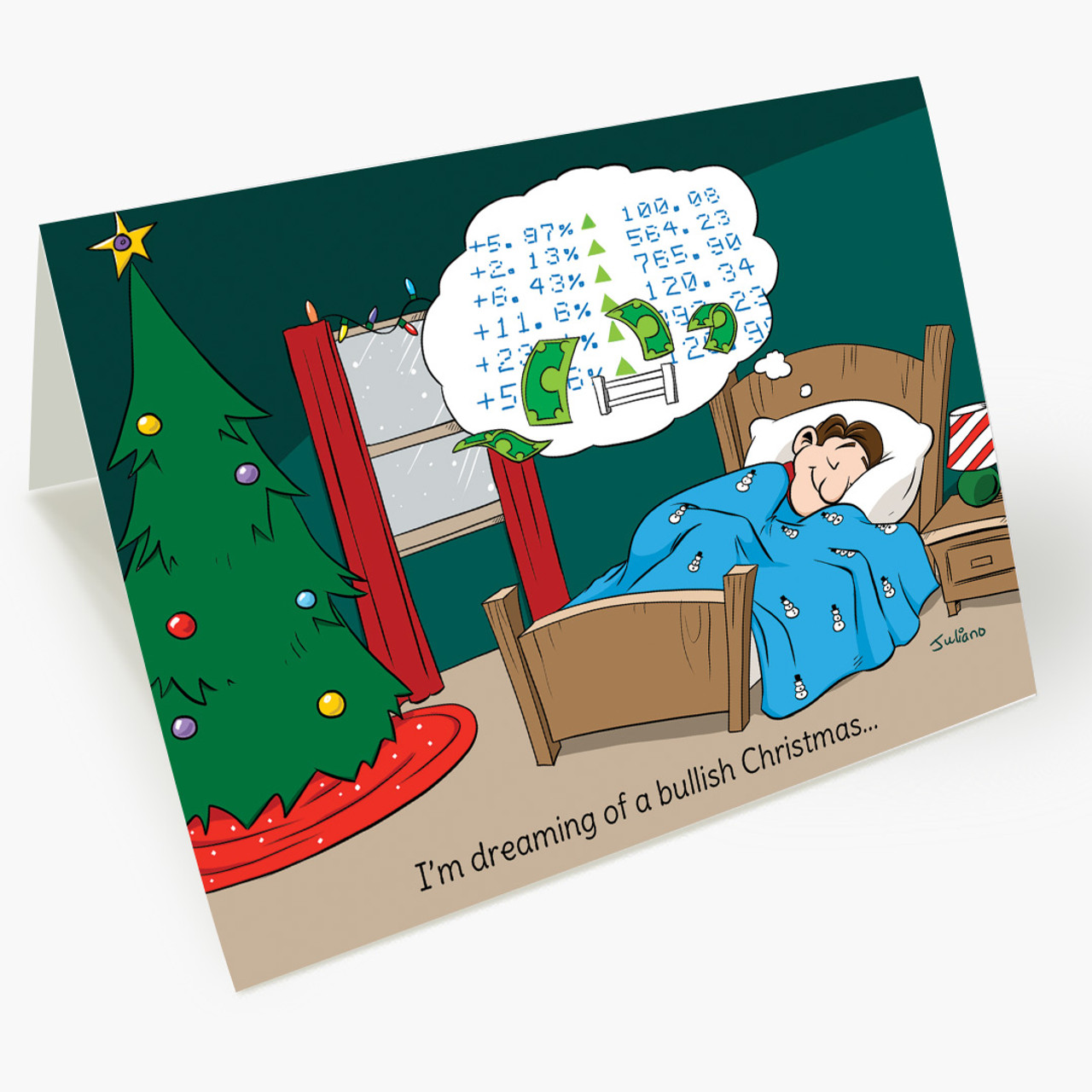 Bull Christmas Card