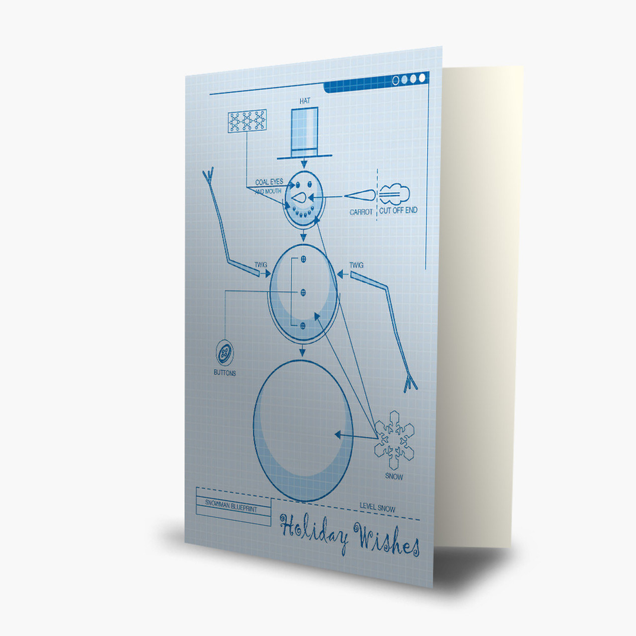 Snowman Blueprint - Large Christmas Card