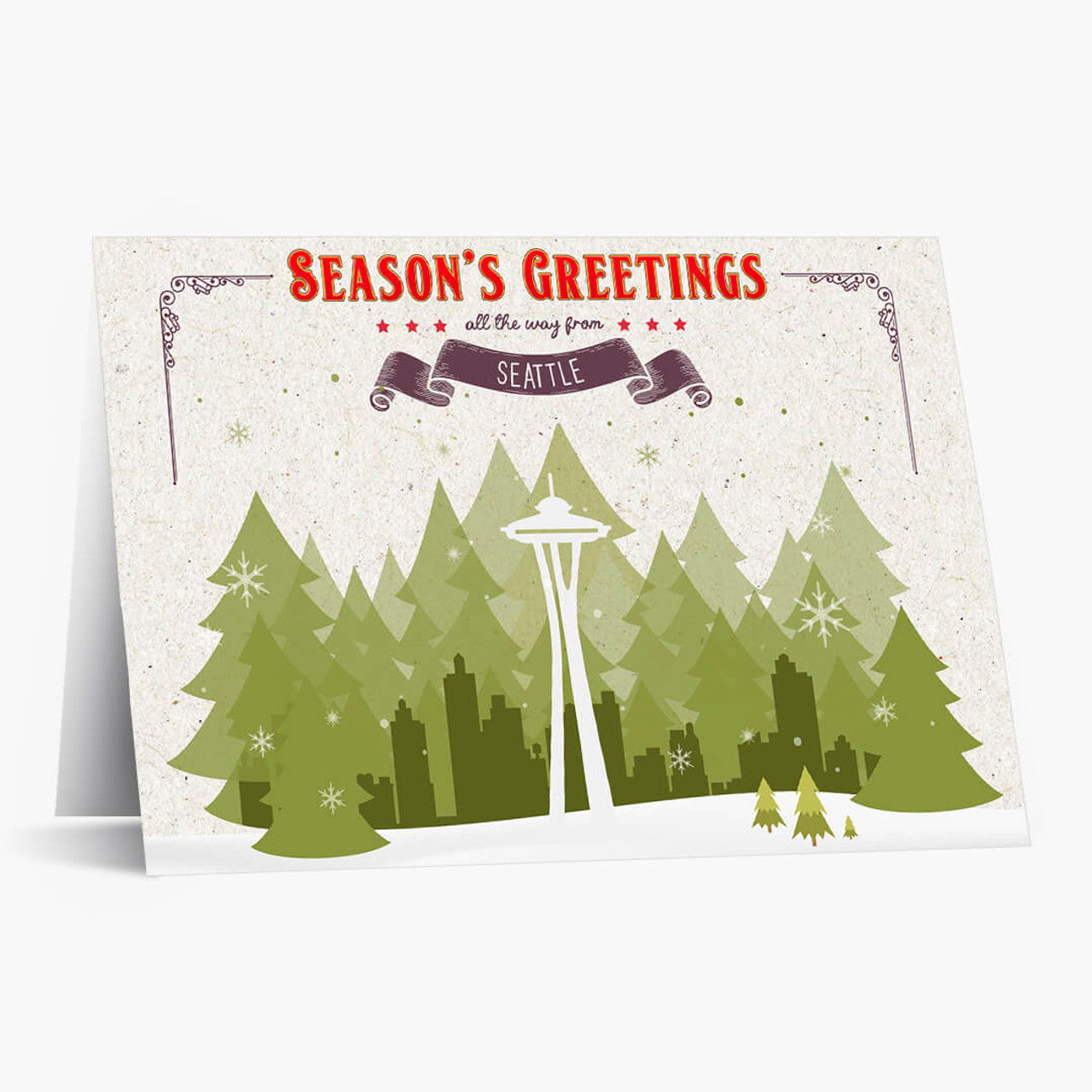 Holiday Trees Seattle Christmas Card