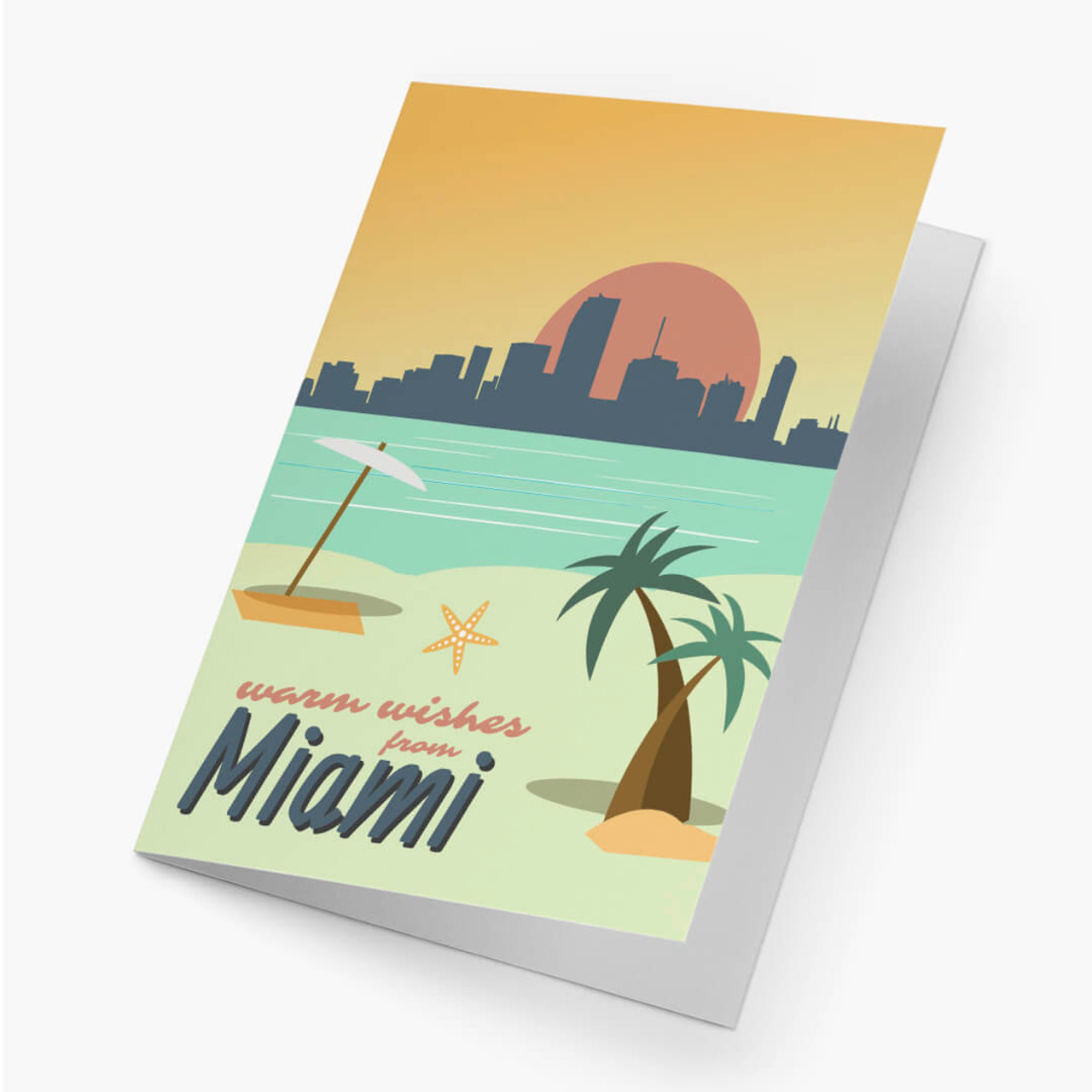 Miami Warm Wishes Christmas Card
