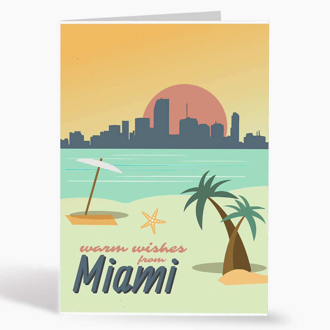 Miami Warm Wishes Christmas Card