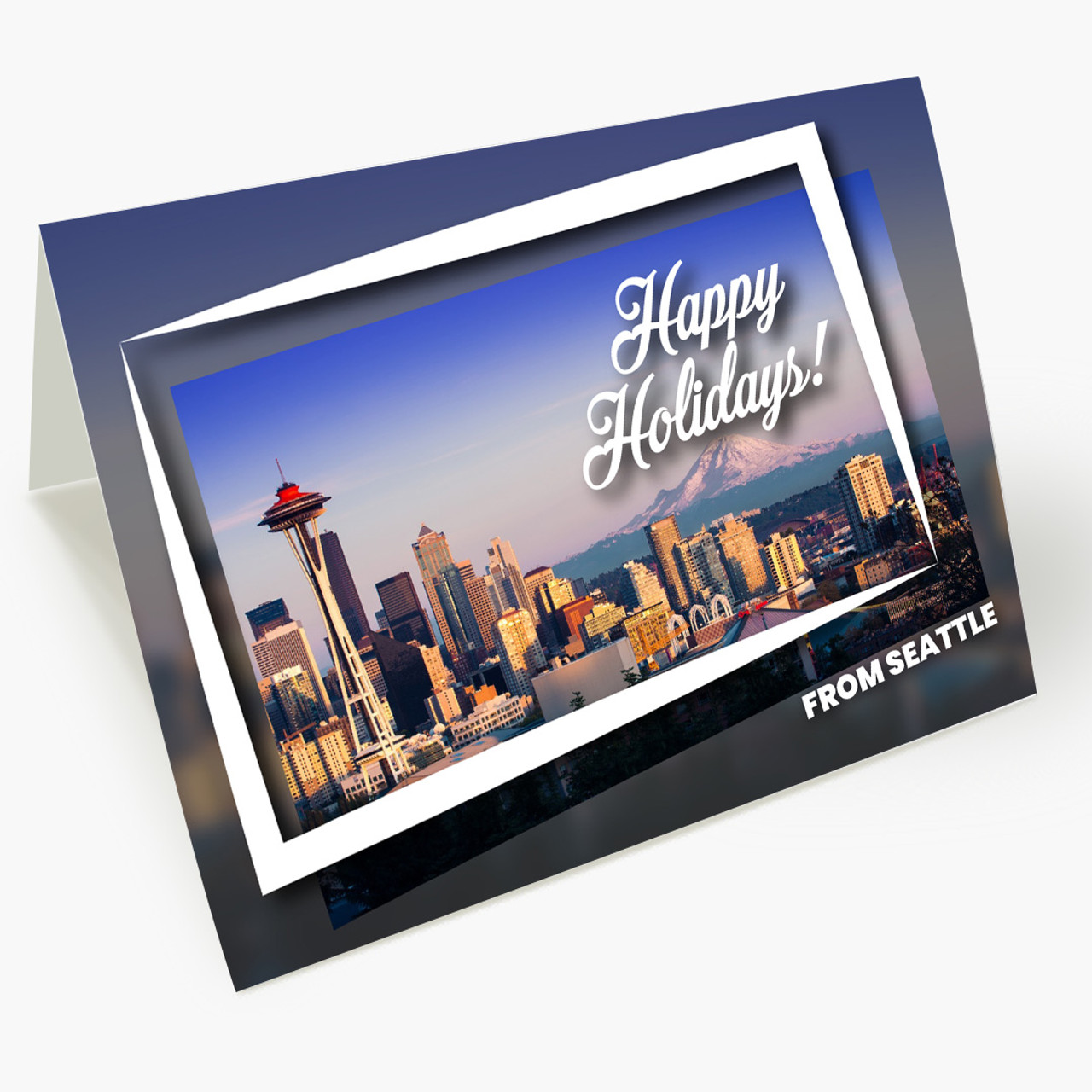 Holiday Postcard Seattle Christmas Card