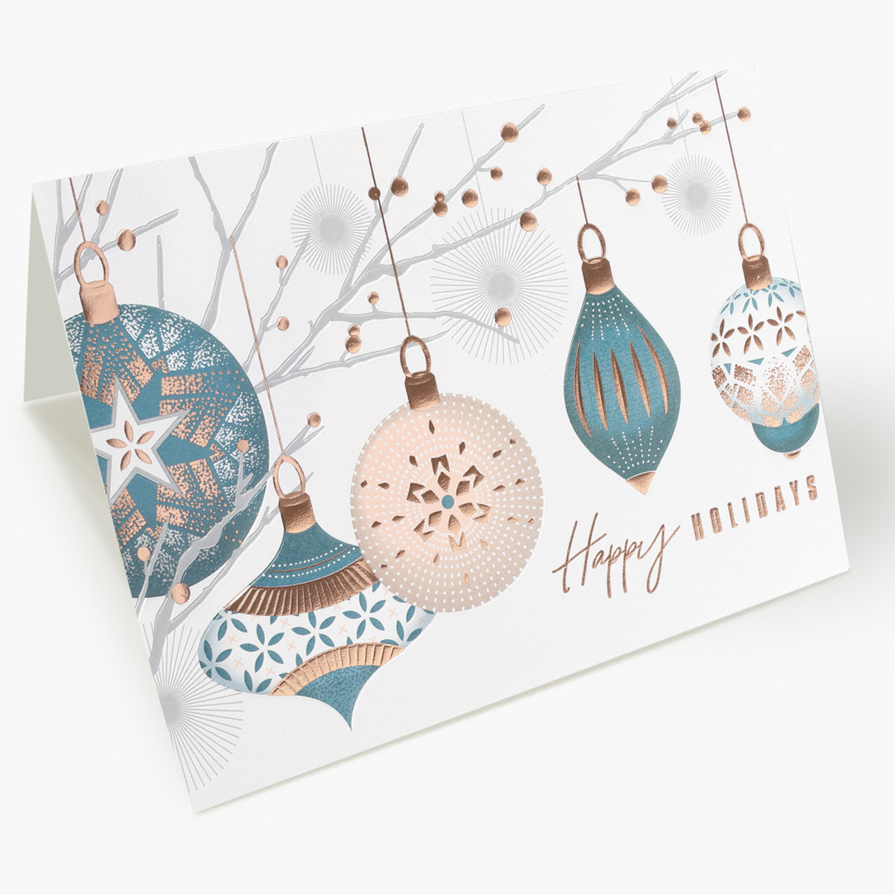 Copper and White Holiday Christmas Card