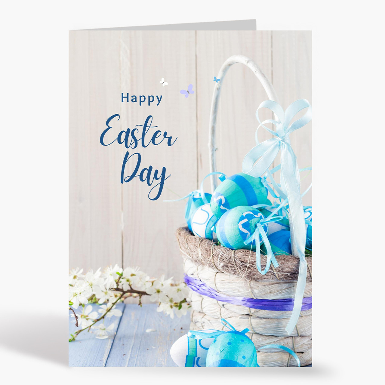 Blue Happy Easter Greeting Card