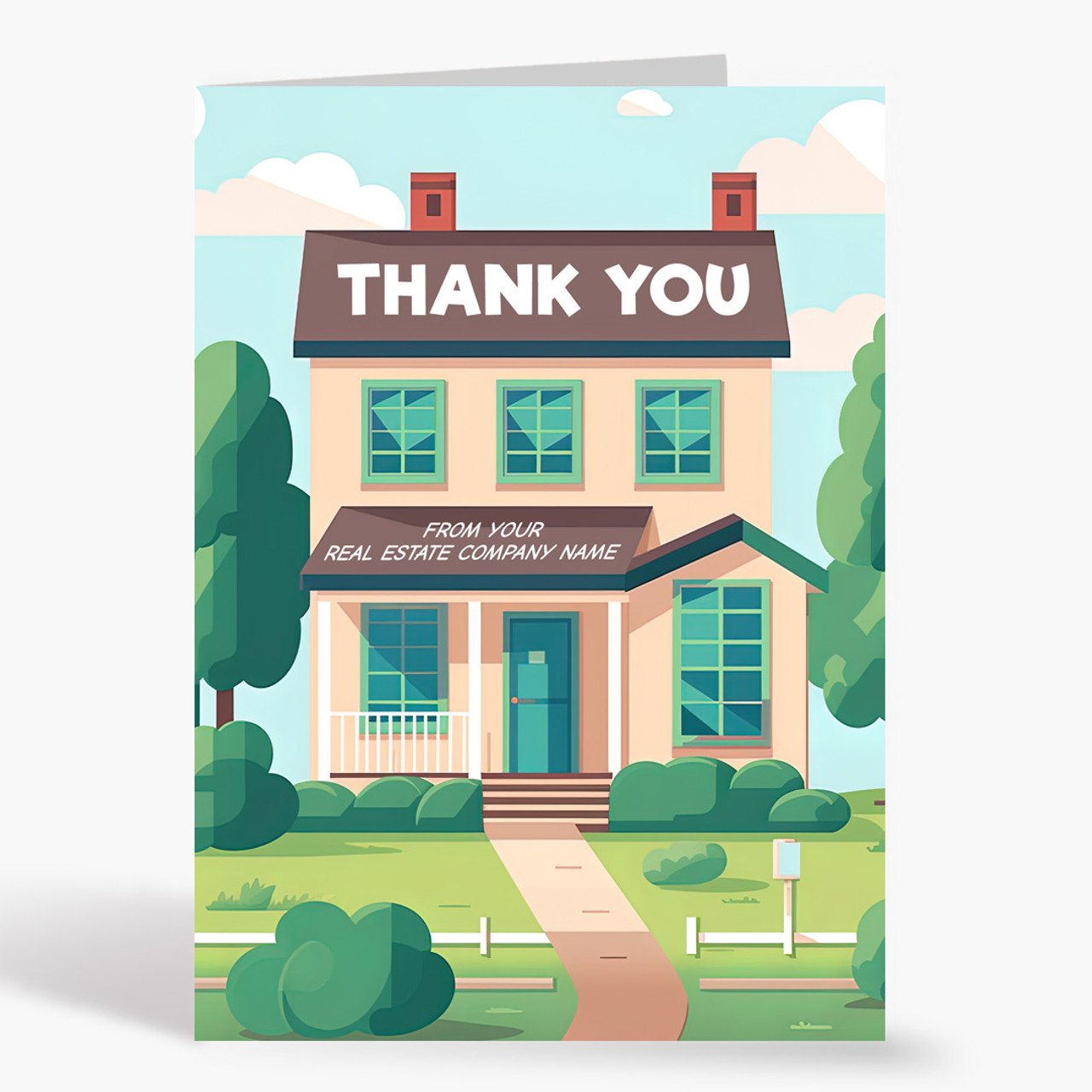 Cartoon Home Thank You Card