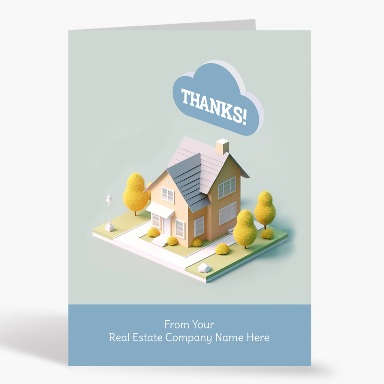 Cute 3d House Thank You Card