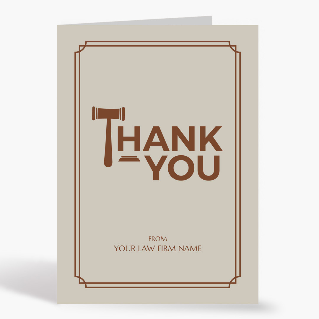 Gavel Law Firm Thank You Card