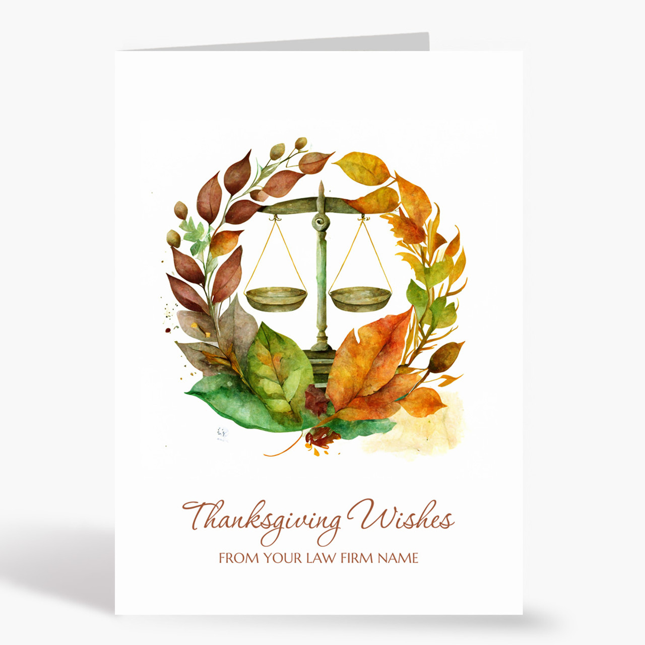 Autumn Wreath of Justice Thanksgiving Card