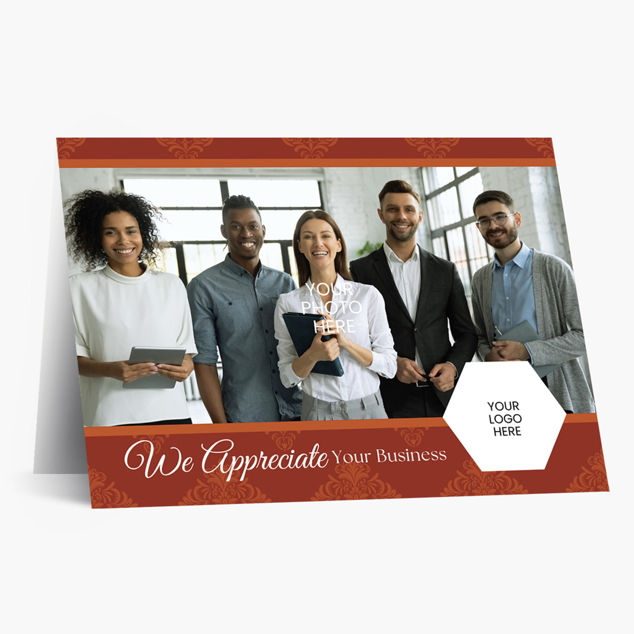 Damask Business Photo and Logo Card