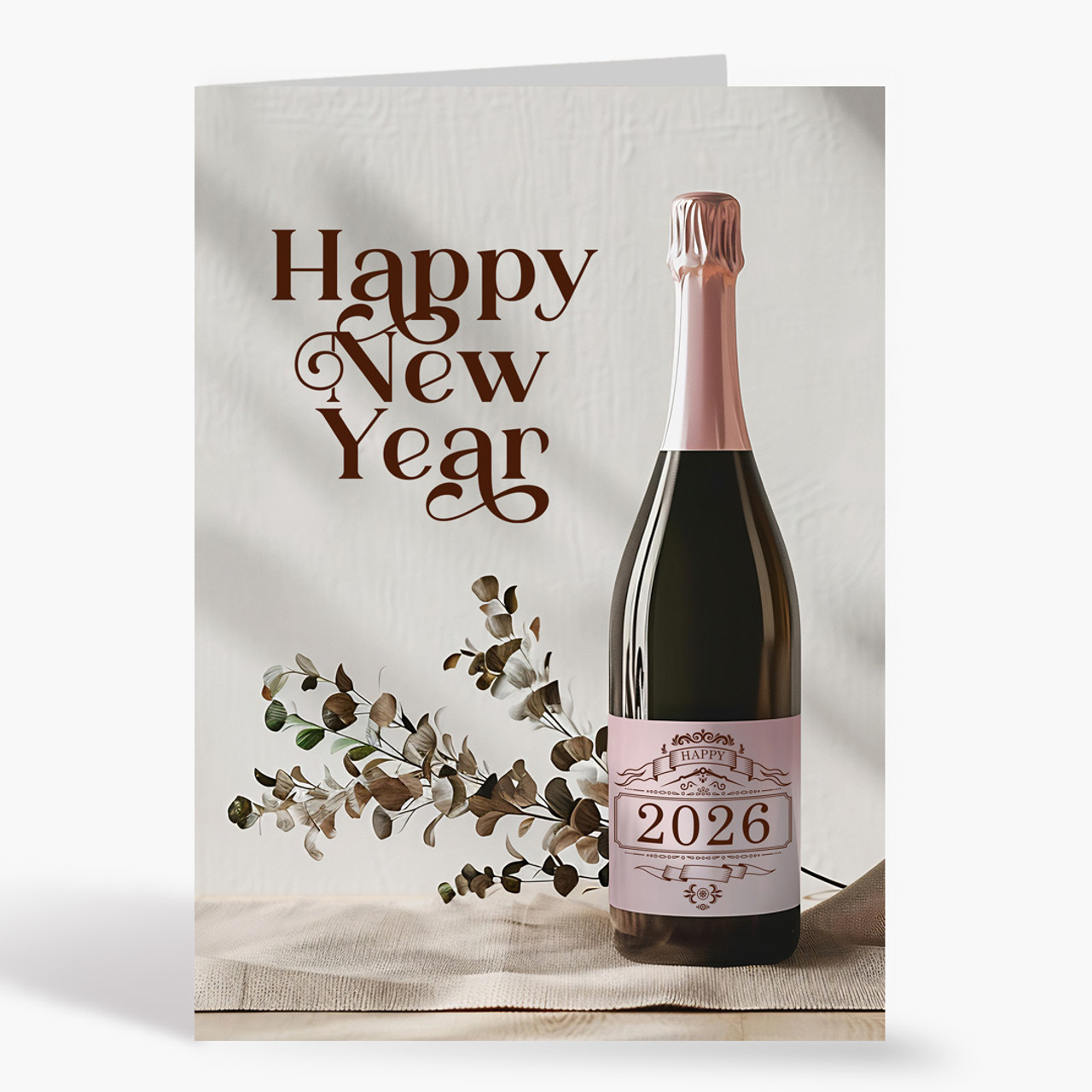 Champagne Bottle New Year Card
