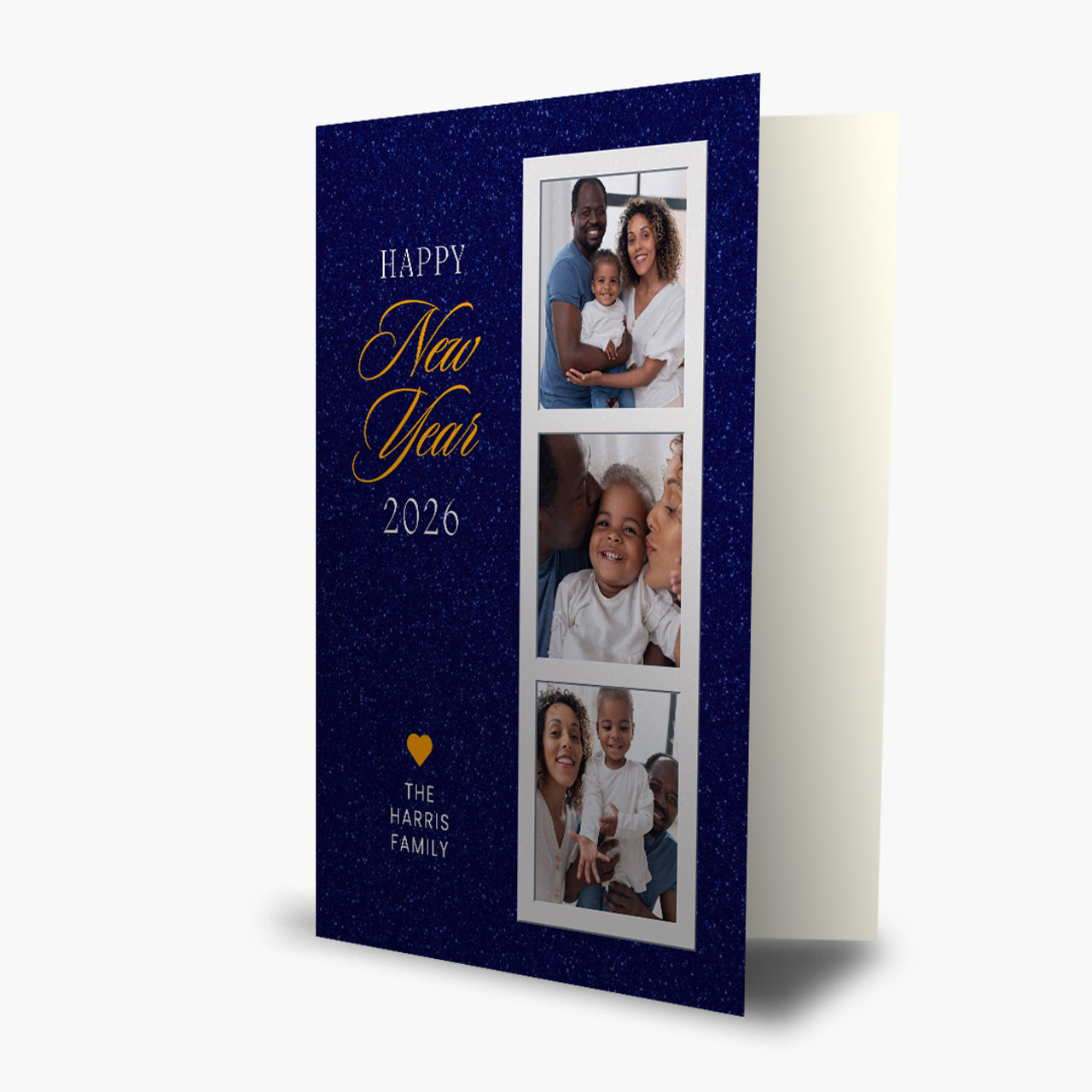 Blue Shimmer New Year Photo Card