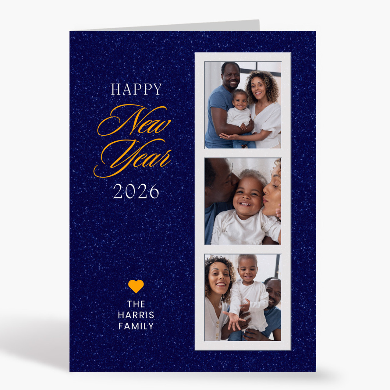 Blue Shimmer New Year Photo Card