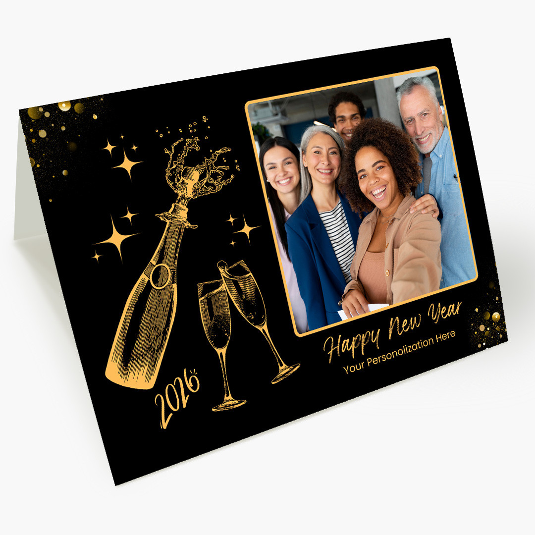 Sparkling Celebration New Year Photo Card