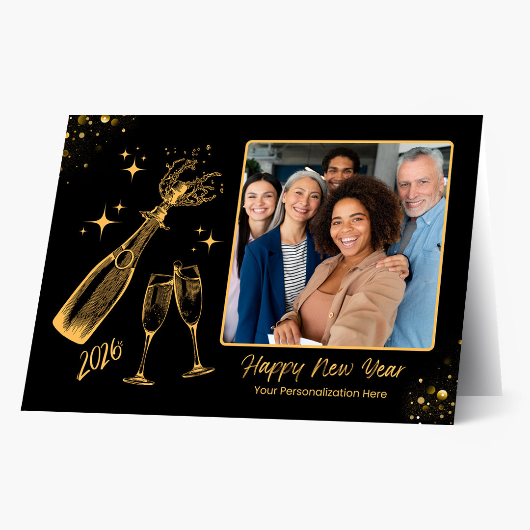 Sparkling Celebration New Year Photo Card