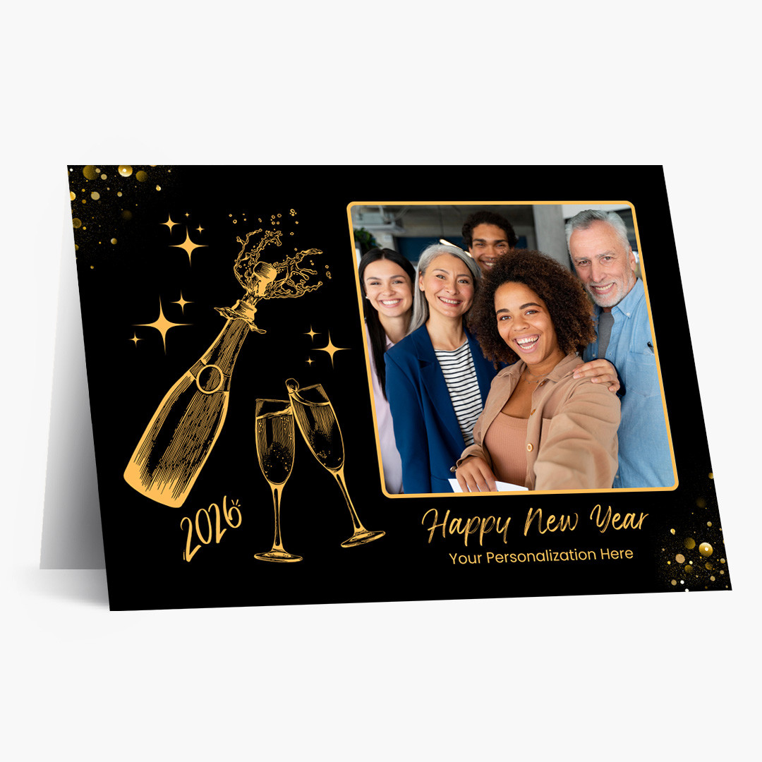Sparkling Celebration New Year Photo Card