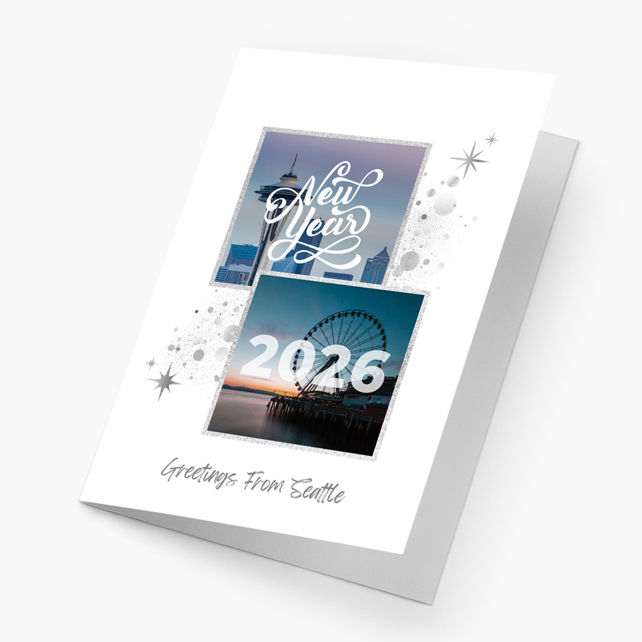 Sparkling Scenes New Year Card - Seattle