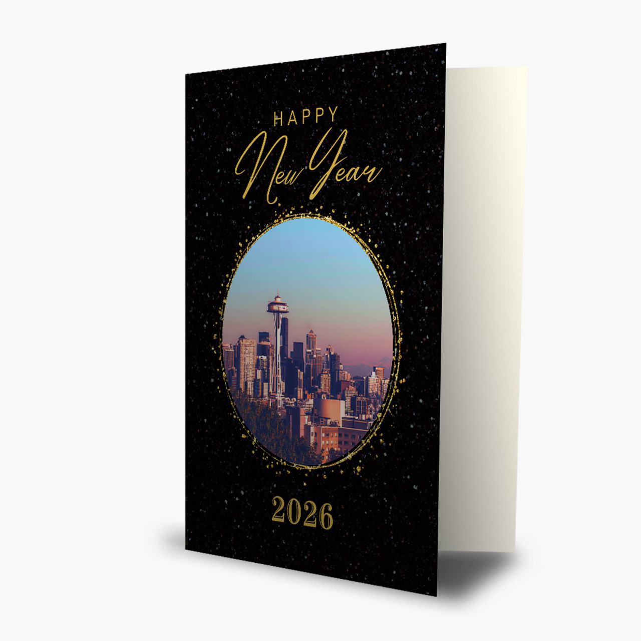 Golden View New Year Card - Seattle