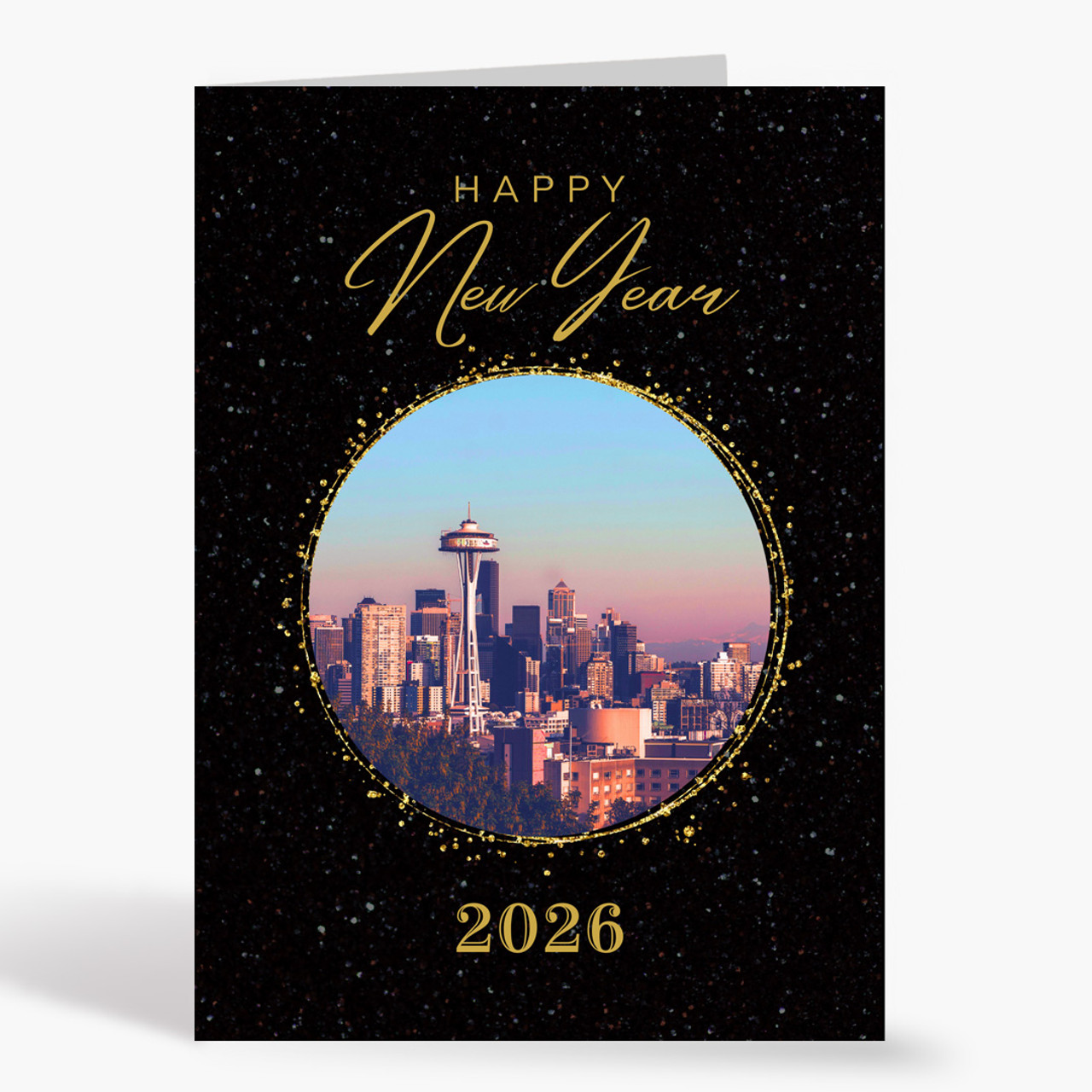 Golden View New Year Card - Seattle