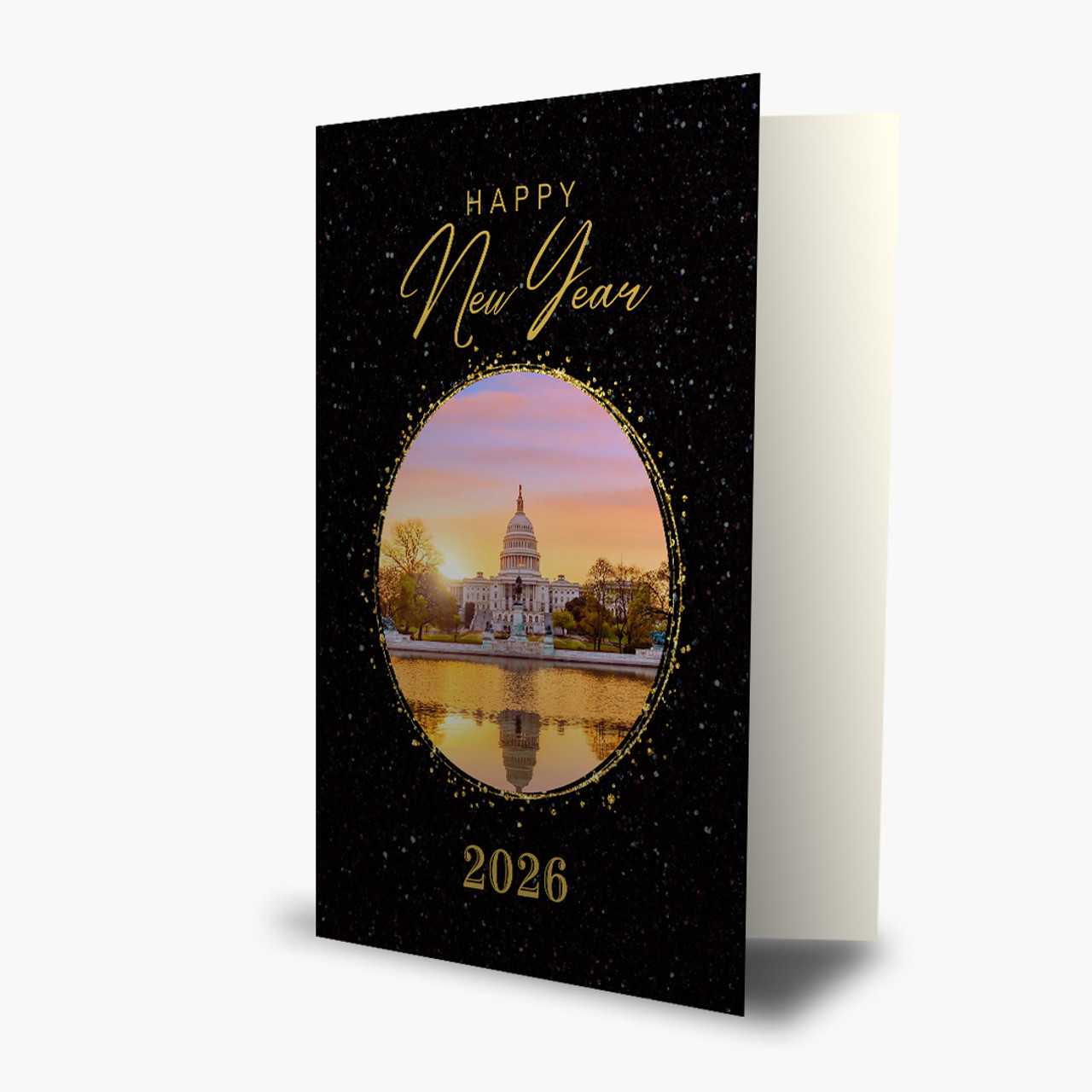 Golden View New Year Card - Washington