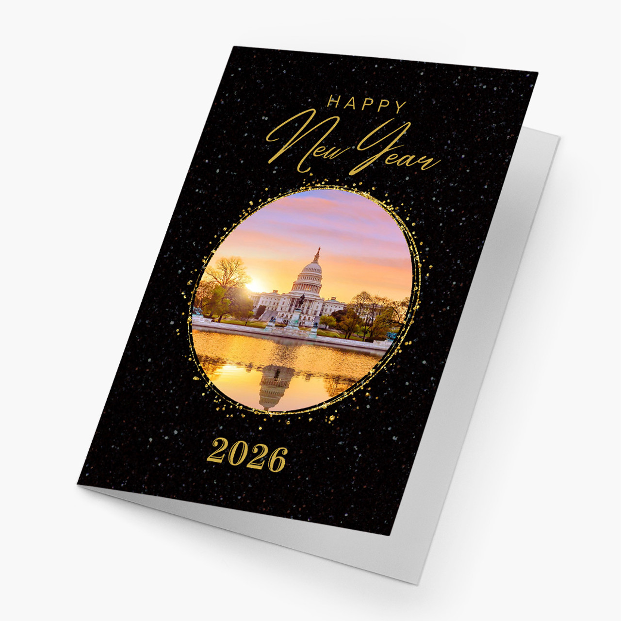 Golden View New Year Card - Washington