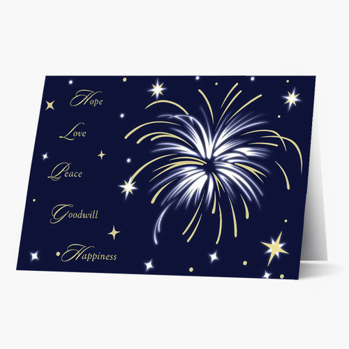 Bright Starburst Wishes Christmas Card