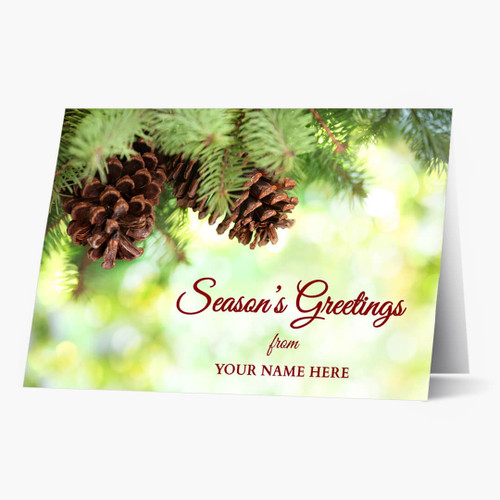 Pine Cone Greetings Christmas Card