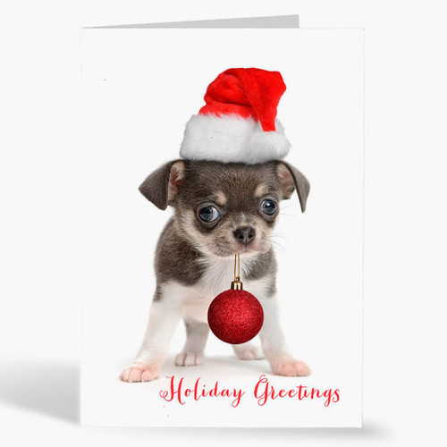 Puppy Greetings Christmas Card