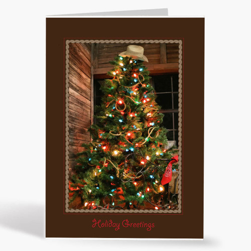 Cowboy Christmas Tree Card