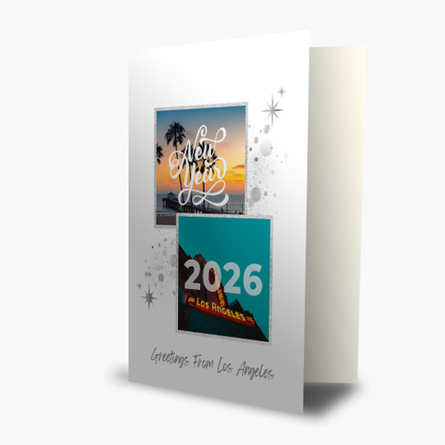 Sparkling Scenes New Year Card - Los Angeles