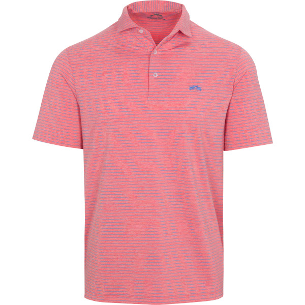Performance Heather Stripe Polo-Red Blue Performance Heather Stripe Polo-Red Blue