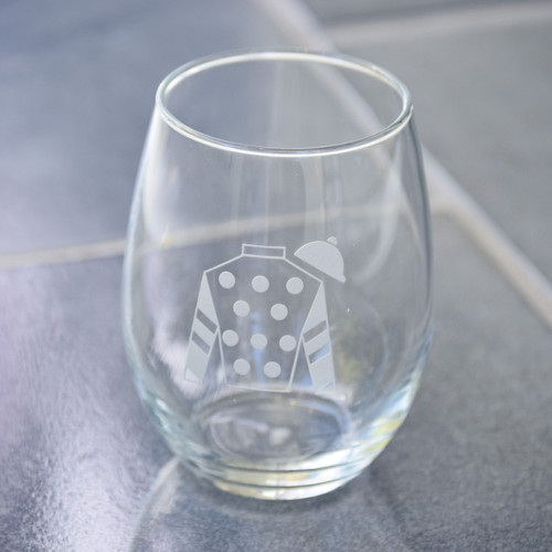 Jockey Silks Stemless Wine Glass