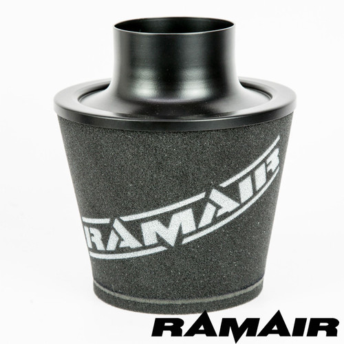 Ramair Large Foam Filter Aluminium Base 100mm OD Black