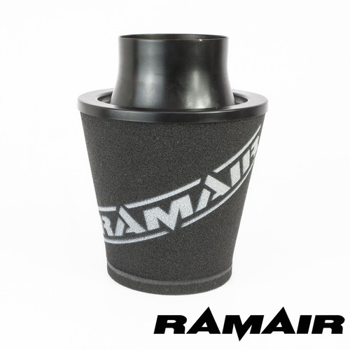 Ramair Medium Foam Filter Aluminium Base 100mm OD Black