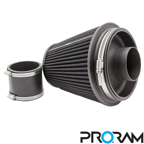 PR-CC-195-VS-70-BK-KIT - 70mm ID - PRORAM Large Cone Air Filter with Trumpet and Silicone Coupling