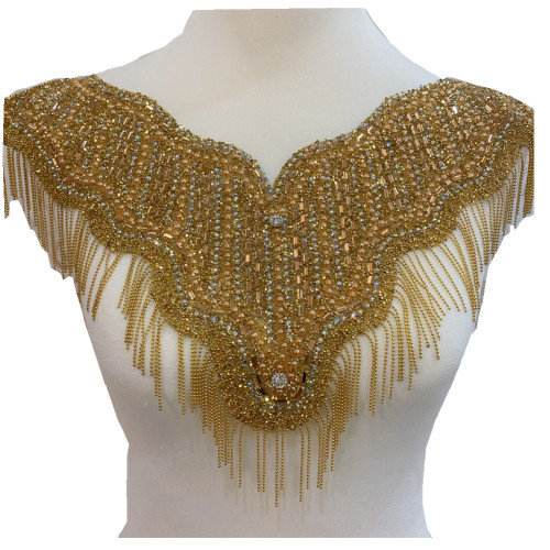 Wedding Embroidered Crystal Rhinestone Collar Necklace Appliques