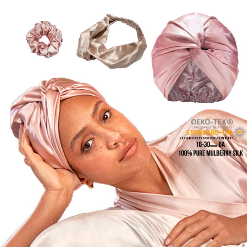 Extra Long Large Silk Two Sided Silk Turban Twist Bonnet Silk Satin Sleeping