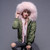 Bomber Jacket Fur Lining Women Winter Jacket Big Raccoon Fur Hood Bomber Jacket