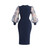 African New Design Office Style Mesh Puff Sleeve Floral Print Plus Size Dress